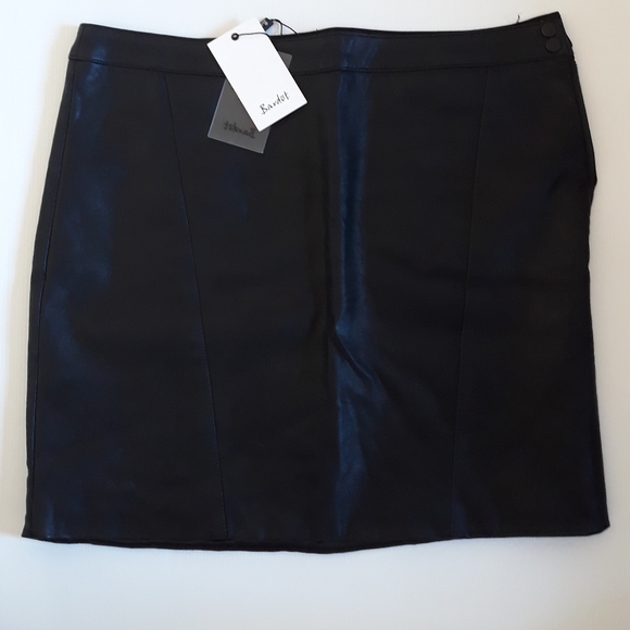 BARDOT ALESSIA BLACK VEGAN LEATHER SKIRT - Picture 8 of 11